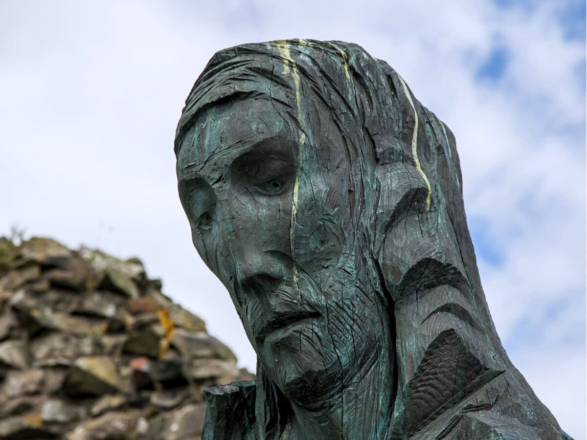 Statue of Saint Cuthbert on the Holy Island