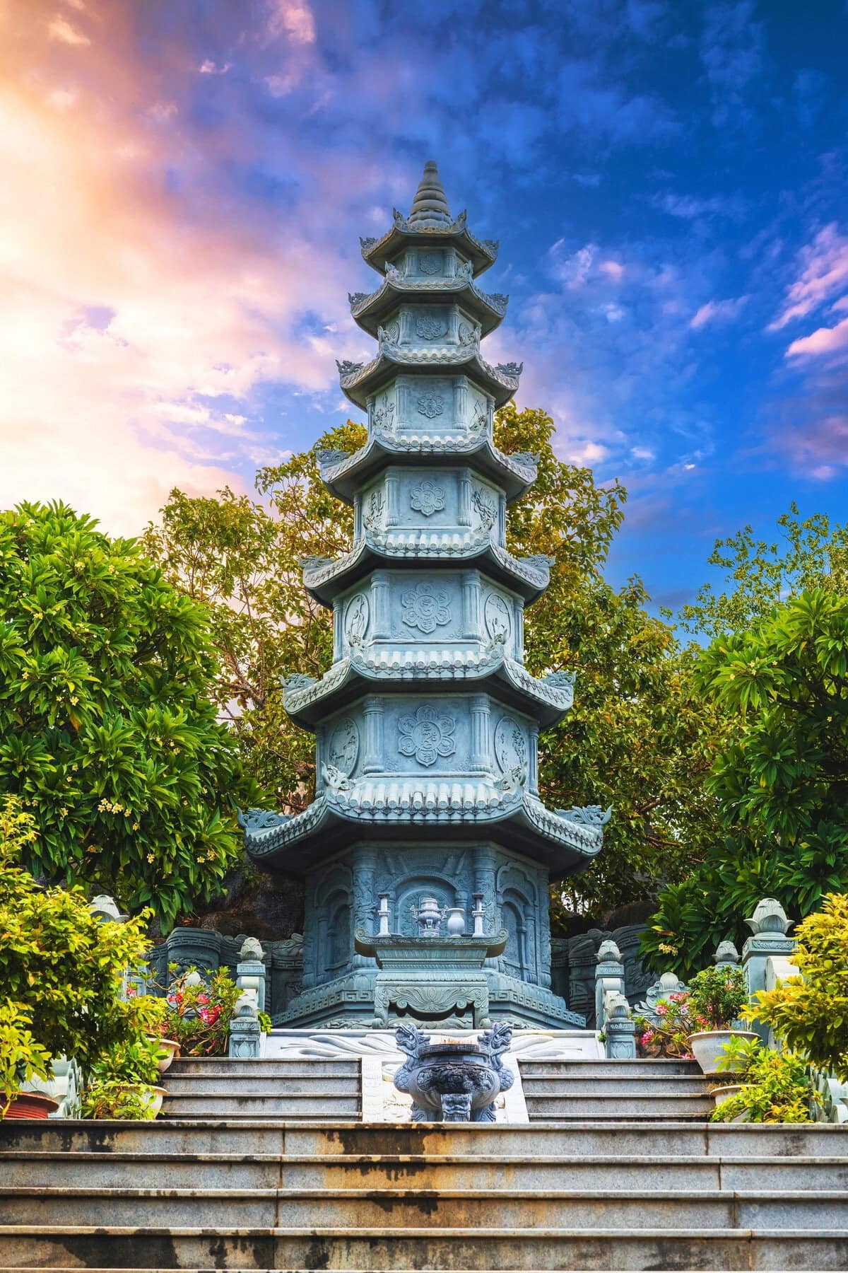 Buddhist Temple Tower at Linh Ung Pagoda in Da Nang