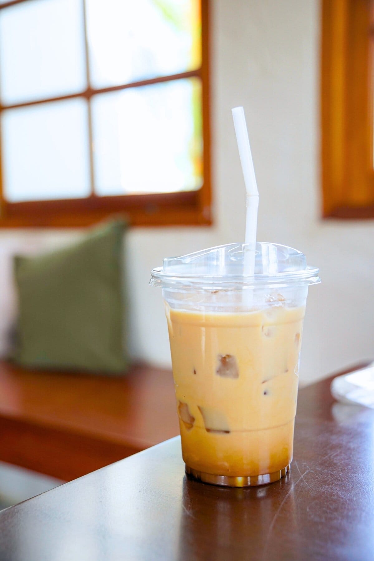 Iced Coffee on a Wooden Table